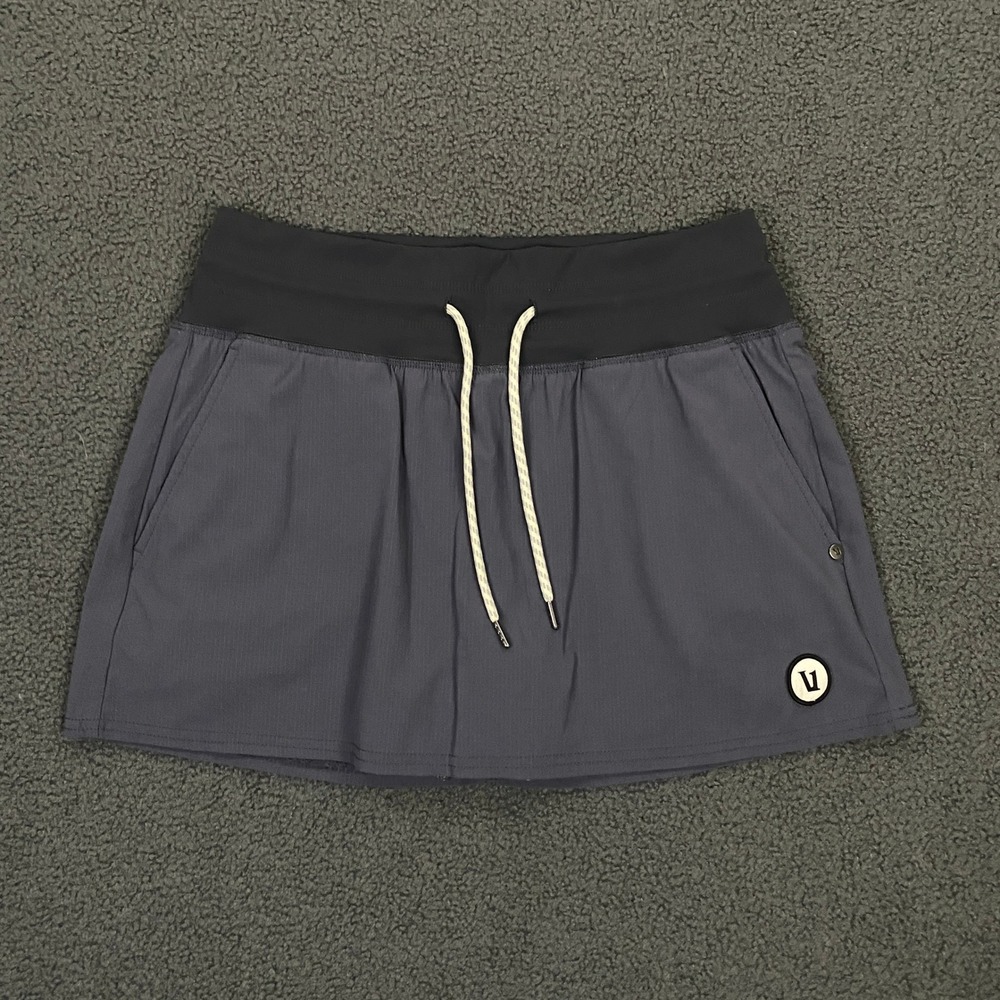 Vuori Seabreeze Skirt Womens Small Gray Skort Shorts Stretch Golf Tennis